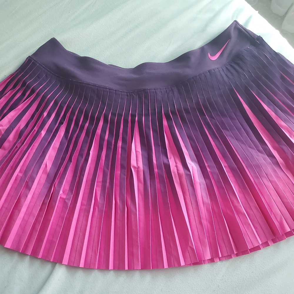 Nike Purple And Pink Pleated Mini Tennis Skort